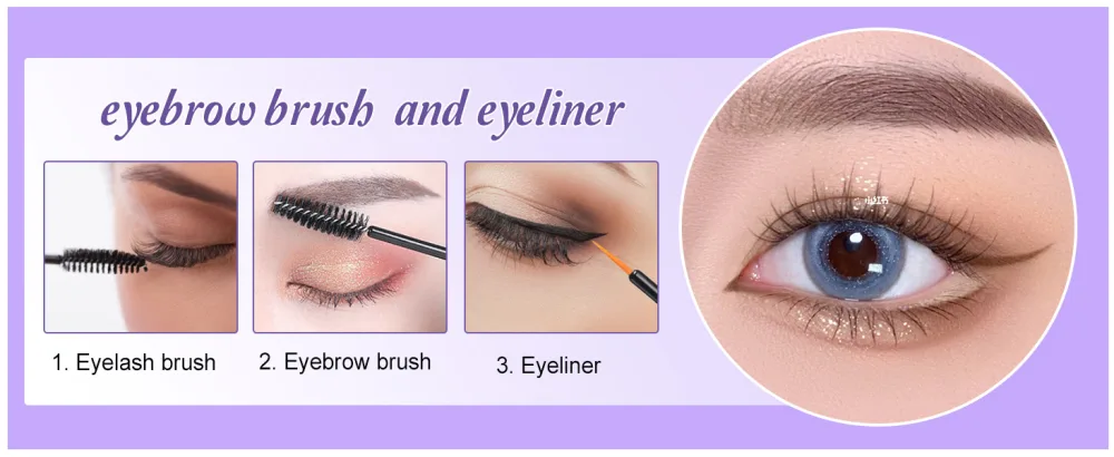 BS-MALL Disposable Makeup Tools: Mascara Brush Lip Brush Eyeliner Brush Seamless Hair Clips and 4 Triangular Powder Puffs - product information 26
