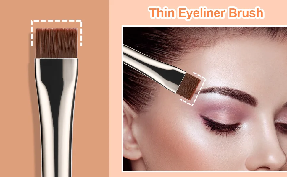 TEOYALL Thin Flat Eyeliner Brush Precise Eyebrow Definer Brush Concealer Brush for Cover Blemishes (Multifunctional Flat Brush) - eyeliber brush