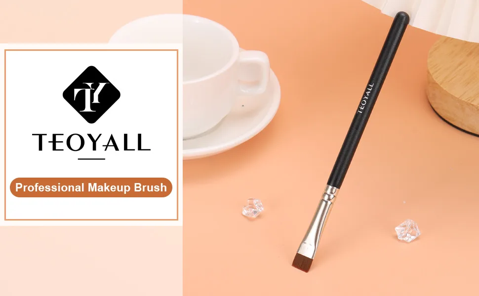 TEOYALL Thin Flat Eyeliner Brush Precise Eyebrow Definer Brush Concealer Brush for Cover Blemishes (Multifunctional Flat Brush) - flat concealer brush