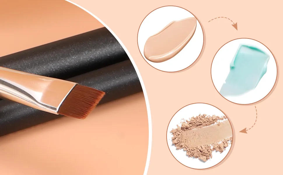 TEOYALL Thin Flat Eyeliner Brush Precise Eyebrow Definer Brush Concealer Brush for Cover Blemishes (Multifunctional Flat Brush) - thin flat brush