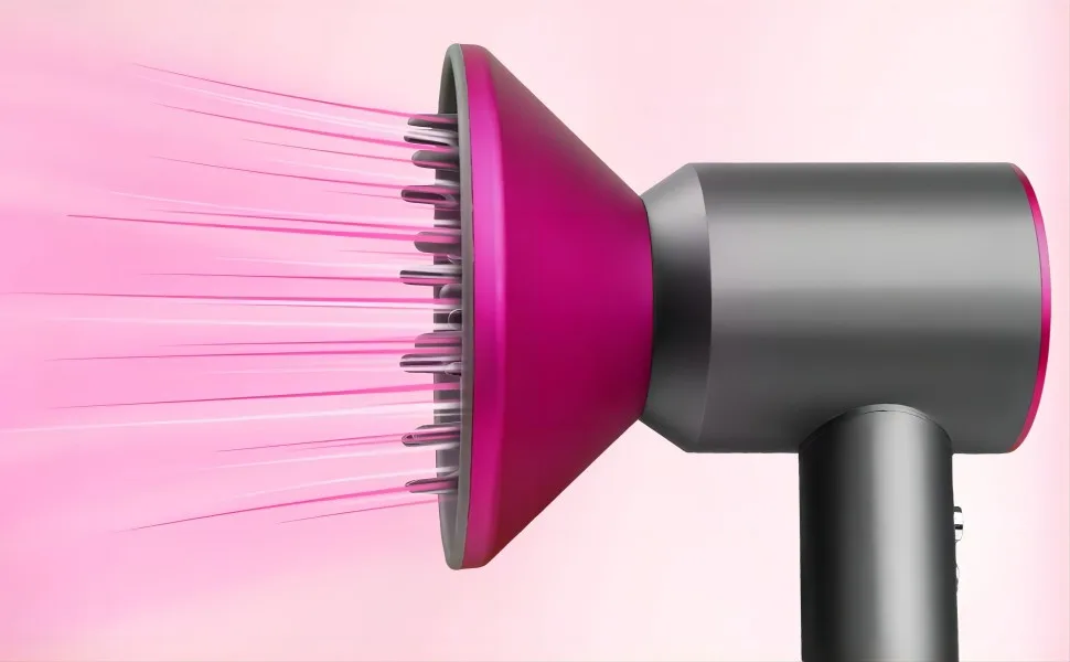 Diffuser Attachment Compatible with Dyson Hair Dryer HD01 HD02 HD03 for Fine Thick Natural Wave and Curly Hair Professional Salon Tool with Filter Cleaning Brush Rose - dyson diffuser attachments
