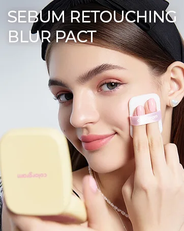 Colorgram Sebum Retouching Blur Pact | Poreless-Looking Pressed Setting Face Powder for Normal to Oily Skin Provides Weightless Matte Finish with Soft Focus Effect - serum retouching blur pact