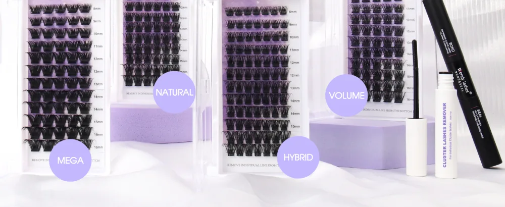 Lash Clusters DIY Eyelash Extensions C/D Curl Wide Stem Cluster Lashes 8-16mm Mixed Length Individual Lashes Wispy and Soft Cluster Eyelashes Matte Black Lashes Extensions for DIY(Volume-0.07D 8-16mm Mixed) - cluster lashes extensions