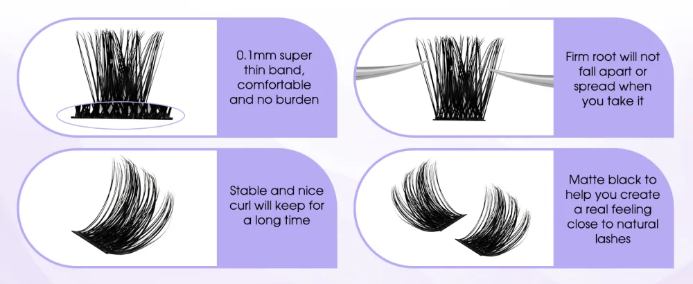 Lash Clusters DIY Eyelash Extensions C/D Curl Wide Stem Cluster Lashes 8-16mm Mixed Length Individual Lashes Wispy and Soft Cluster Eyelashes Matte Black Lashes Extensions for DIY(Volume-0.07D 8-16mm Mixed) - cluster lashes extensions
