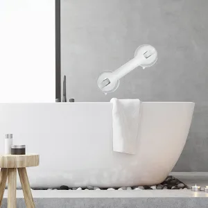 Newthinking Suction Grab Bars for Shower, Portable Bathroom Suction Shower Handles with Suction Cup for Elderly, Children and Disability Aids (2 Pack) - suction grip bar