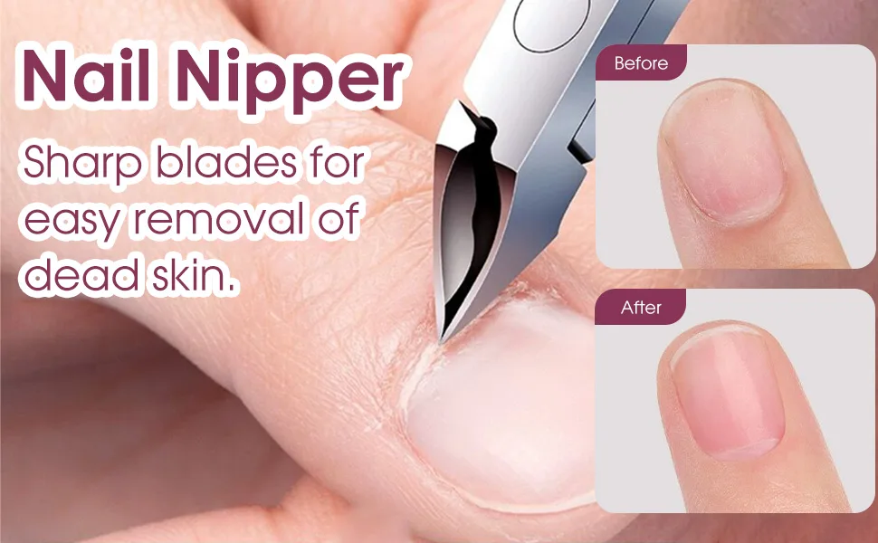 Cuticle Remover Kit Nail Remover Kit with Nail Trimmer Cuticle Nipper Cuticle Pusher Nail File Professional Pedicure Manicure Tools for Nail Beginner - NAIL CUTICLE NAILS