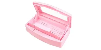 Nail Tool Sterilizer Box Plastic Sterilizing Tray Plastic Clean Sterilizing Box Storage Organizer for Nail Tweezers Eyelash Extensions Hair Salon Spa & Cutter Manicure Equipment (Pink) - BOMOQING Plastic Sterilizing Tray