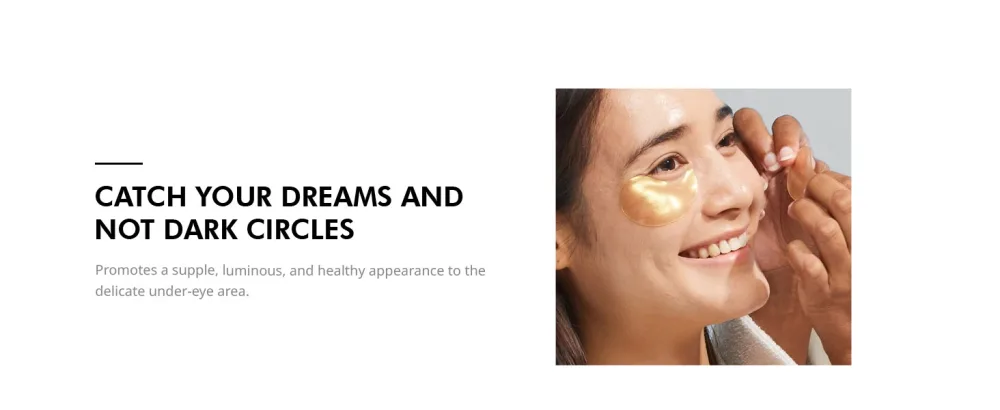 depology Restoring Hydrogel Under Eye Patch | 60 Patches | Brightening Caffeine Gold Pads for Dark Circles | Puffiness | Wrinkles | Refresh | Travel - catch your dreams and not dark circles