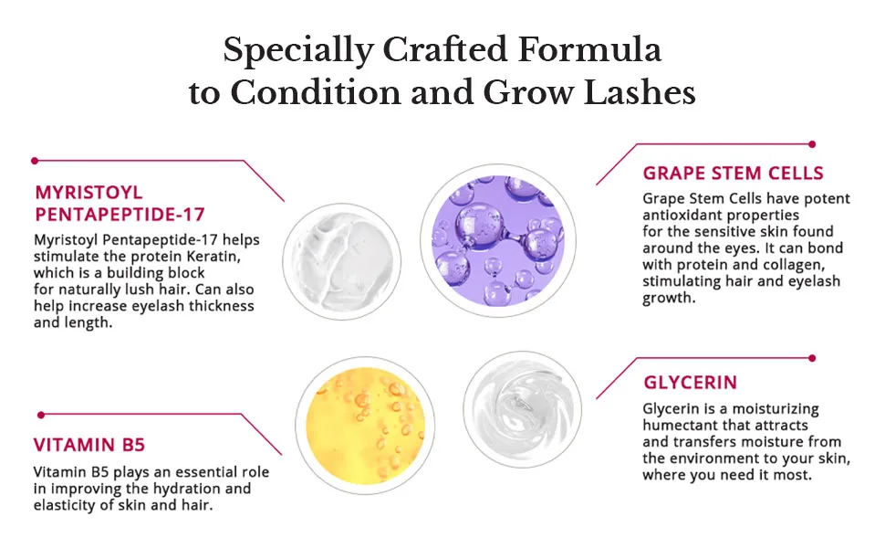 5th & Glow Miracle Lash Enhancing Serum Eyelash Serum to Nourish Hydrate and Protect Eyelashes Promotes Lash Growth - Specially Crafted Formula to Condition and Grow Lashes