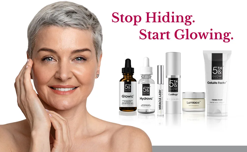 5th & Glow Miracle Lash Enhancing Serum Eyelash Serum to Nourish Hydrate and Protect Eyelashes Promotes Lash Growth - Stop Hiding. Start Glowing.