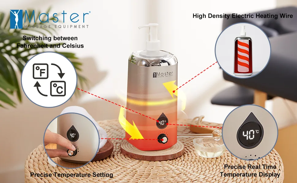 Master Massage Gen-II Single Bottle Massage Oil Warmer Lotion Warmer Gen-II Single Bttle - Efficient and Fast Heating Massage Cream Heating Device