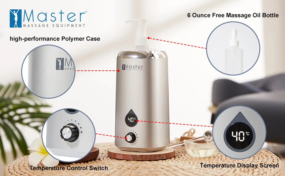 Master Massage Gen-II Single Bottle Massage Oil Warmer Lotion Warmer Gen-II Single Bttle - Elegant and Modern Design Style Massage Lotion Heater