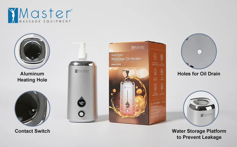 Master Massage Gen-II Single Bottle Massage Oil Warmer Lotion Warmer Gen-II Single Bttle - Safe Heating Massage Oil Design with Security Features
