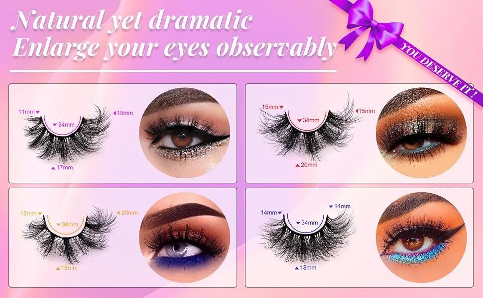 Newcally Lashes Mink Fluffy False Eyelashes 20MM Long Dramatic Fake Eye Lashes 5D Wispy Eyelashes Russian Strip Lashes Multipack 20 Pairs A- Fluffy - dramatic false lashes pack