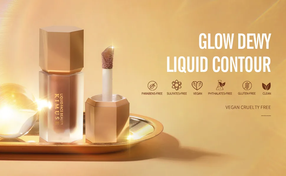 KIMUSE Soft Liquid Contour Stick Glow Liquid Cream Bronzer Weightless Long-Wearing Smudge Proof Natural-Looking Blendable Bronzer Makeup Terracotta - bronzer