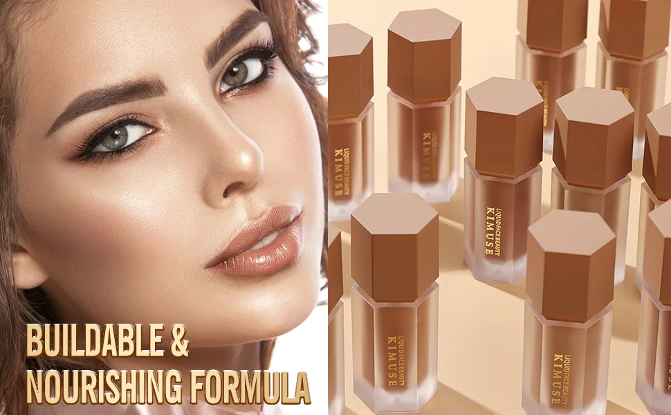 KIMUSE Soft Liquid Contour Stick Glow Liquid Cream Bronzer Weightless Long-Wearing Smudge Proof Natural-Looking Blendable Bronzer Makeup Terracotta - contour stick