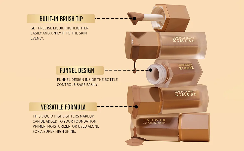 KIMUSE Soft Liquid Contour Stick Glow Liquid Cream Bronzer Weightless Long-Wearing Smudge Proof Natural-Looking Blendable Bronzer Makeup Terracotta - contour stick makeup