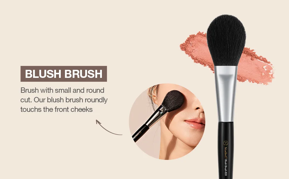 Blush Brush for Makeup | Professional Makeup Brush with Premium Synthetic Bristles | Flawless Korean Makeup Brushes | Blusher Brush Designed by Artists. - studio17 brush blusher foundation eyemakeup eye set brush eyeshadow makeup korean makeup kbeauty