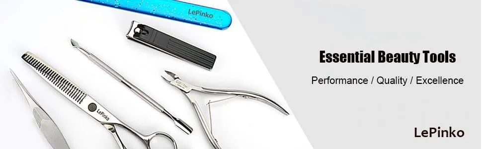LePinko Eyebrow Trimming Scissors with Combs Gifts For Men Women Stocking Stuffers Silver - LePinko Essential Beauty Tools