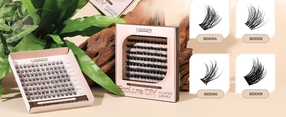 LASHVIEW Cluster Lashes Wispy Cluster Eyelash Extensions 3D DIY Lash Clusters 10-16mm Multilayered Eyelash Clusters Reusable Fluffy Individual Lashes Cluster(ML 11) - LASHVIEW