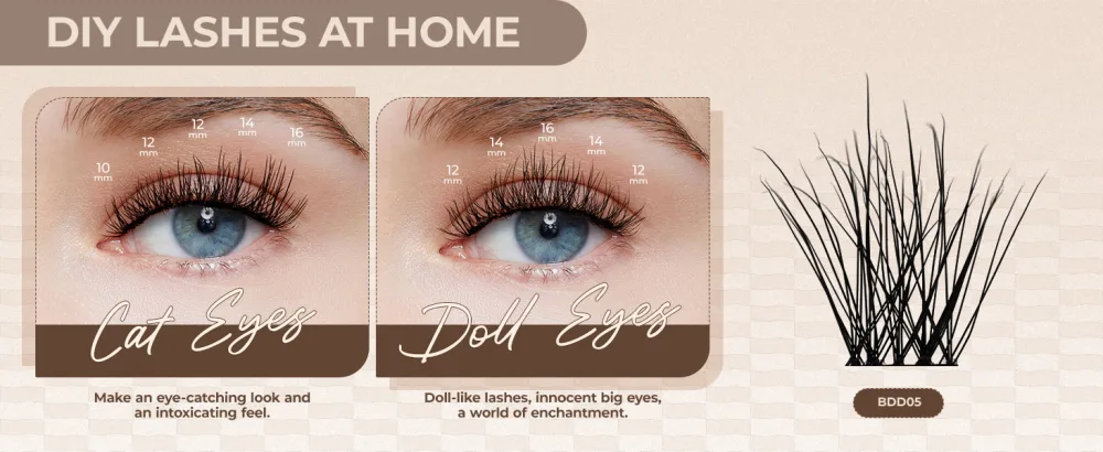LASHVIEW Cluster Lashes Wispy Cluster Eyelash Extensions 3D DIY Lash Clusters 10-16mm Multilayered Eyelash Clusters Reusable Fluffy Individual Lashes Cluster(ML 11) - LASHVIEW