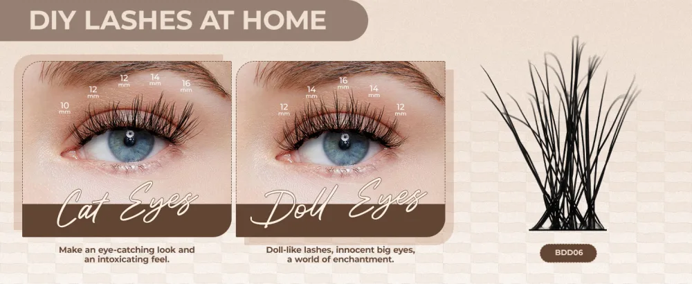 LASHVIEW Cluster Lashes Wispy Cluster Eyelash Extensions 3D DIY Lash Clusters 10-16mm Multilayered Eyelash Clusters Reusable Fluffy Individual Lashes Cluster(ML 11) - LASHVIEW
