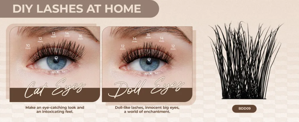 LASHVIEW Cluster Lashes Wispy Cluster Eyelash Extensions 3D DIY Lash Clusters 10-16mm Multilayered Eyelash Clusters Reusable Fluffy Individual Lashes Cluster(ML 11) - LASHVIEW