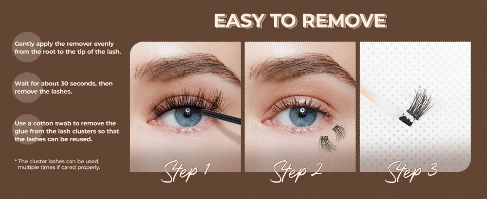 LASHVIEW Cluster Lashes Wispy Cluster Eyelash Extensions 3D DIY Lash Clusters 10-16mm Multilayered Eyelash Clusters Reusable Fluffy Individual Lashes Cluster(ML 11) - LASHVIEW