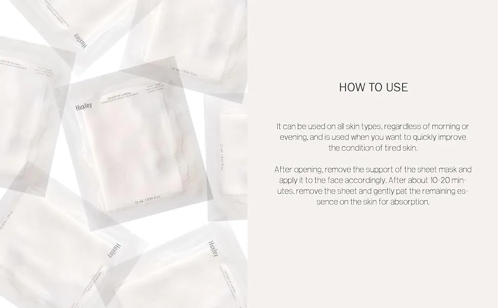 Huxley CONDITIONING MASK : ONE MOMENT (5 Sheets) - product information 20