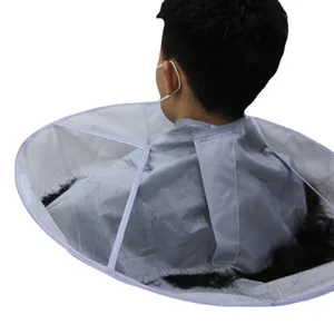 Hair Cutting Cape Nylon Umbrella Type Adjust Size Barber Hair Catcher Cape for Kids Adults Grey - product information 35