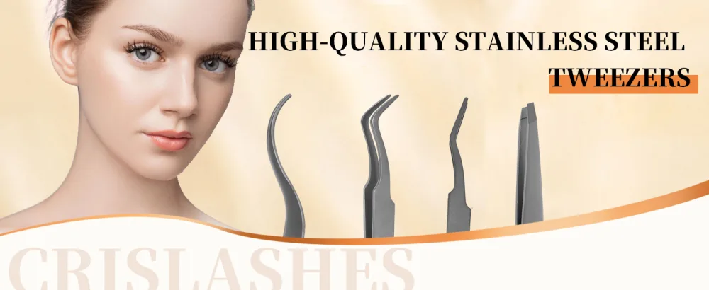 Eyelash Applicator Tool DIY Lash Tweezers Curved Eyelash Tweezers for False Lashes Application and Removal - crislashes
