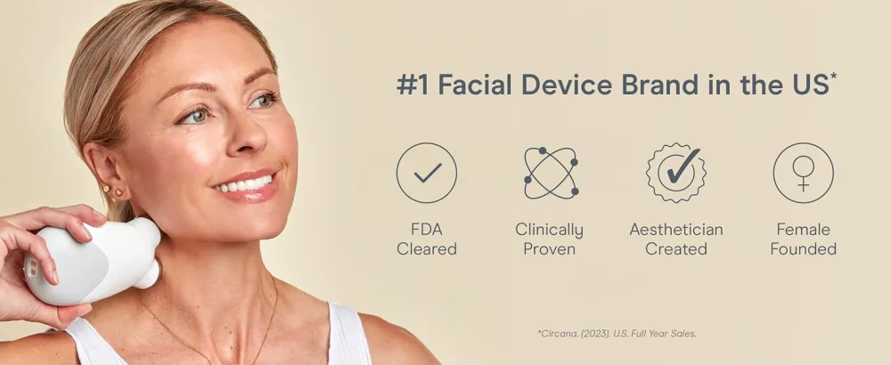 NuFACE Trinity Microcurrent Facial Device Kit - FDA Cleared Face Sculpting & Neck Tightening Device to Contour Cheeks & Brows + Microcurrent Gel Activator Silk Cr me & Brush Trinity Starter Kit - trinity starter kit