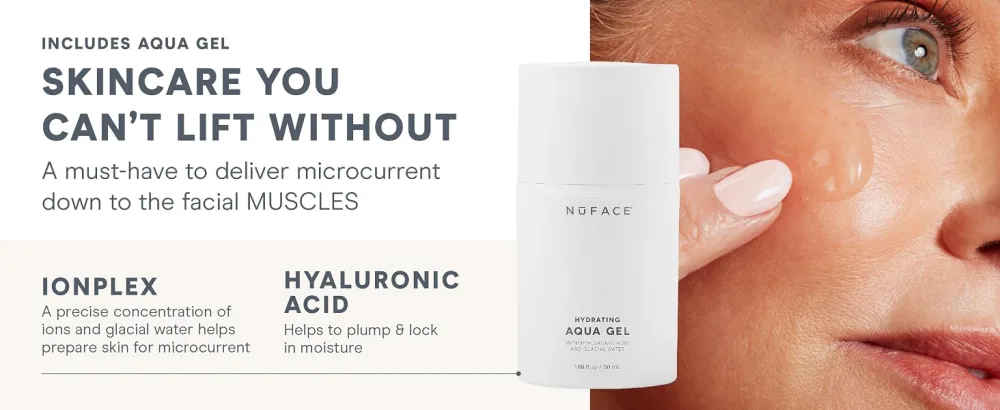 NuFACE Trinity Microcurrent Facial Device Kit - FDA Cleared Face Sculpting & Neck Tightening Device to Contour Cheeks & Brows + Microcurrent Gel Activator Silk Cr me & Brush Trinity Starter Kit - trinity starter kit