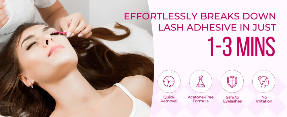 LASHVIEW Eyelash Extension Remover Cream Rose Flavor Cream Lash Remover for Lash Extensions 10g - Lashview