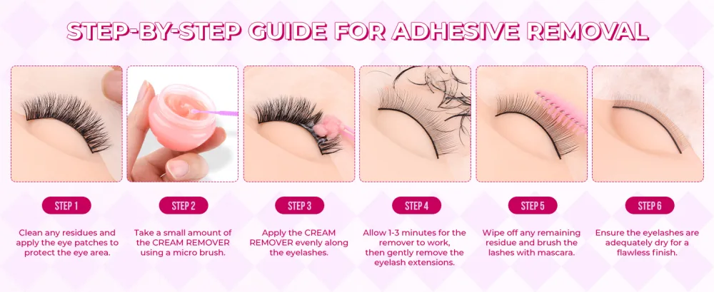 LASHVIEW Eyelash Extension Remover Cream Rose Flavor Cream Lash Remover for Lash Extensions 10g - Lashview