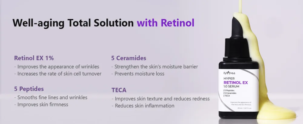 ISNTREE Hyper Retinol EX 1.0 Serum 20ml | 5 Peptides | 5 Cermaides | Helps Reduce Fine Lines - hyper_retinol_ex_serum_pc_02