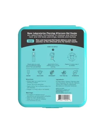 BASE LABORATORIES Ultimate Healing Piercing Aftercare Kit | Piercing Aftercare Spray + Keloid Piercing Bump Treatment Oil + Piercing Cleaner Swabs | Keloid Bump Removal - Saline Solution for Piercings - gel swabs