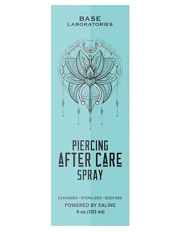 BASE LABORATORIES Ultimate Healing Piercing Aftercare Kit | Piercing Aftercare Spray + Keloid Piercing Bump Treatment Oil + Piercing Cleaner Swabs | Keloid Bump Removal - Saline Solution for Piercings - saline solutions for piercing