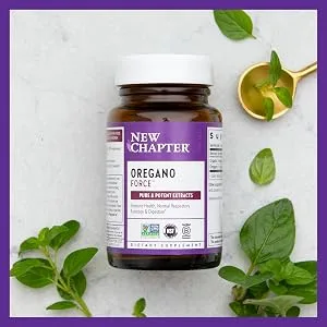 New Chapter Oregano Force for Immune Support with Supercritical Organic Oregano + Non-GMO Ingredients - Vegetarian Capsules, 30 Count - oregano; oregano capsules; oregano extract; oregano supplements; oregano pills; antioxidant