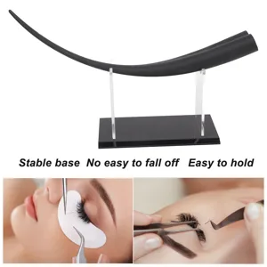Large Eyelash Teaching Diaplay Model Huge Thicken Flat Buttom Double Tip Training Demonstration Tool with Acrylic Display Stand Professional Eyelash Teaching Tool for Eyelash - 1417230003911-3