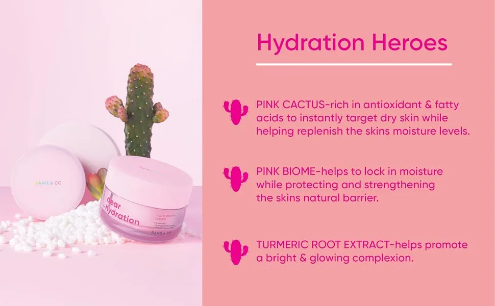 BANILA CO Dear Hydration Water Barrier Cream: Intense Hydration Dermatologist Tested Formula Pink Cactus Water Skin Barrier Support (50ml / 1.69 fl oz) - Dear Hydration Water Barrier Cream 2023