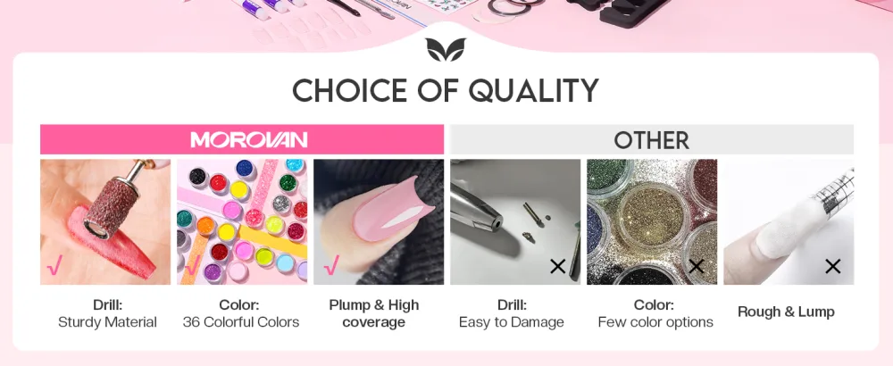 Morovan Acrylic Nail Kit with Everything: Starter Nail Kit Set Professional Acrylic with Everything for Beginners Acrylic Nail Set Full Acrylic Nail Supplies for Beginners with Everything A - acrylic nail kit