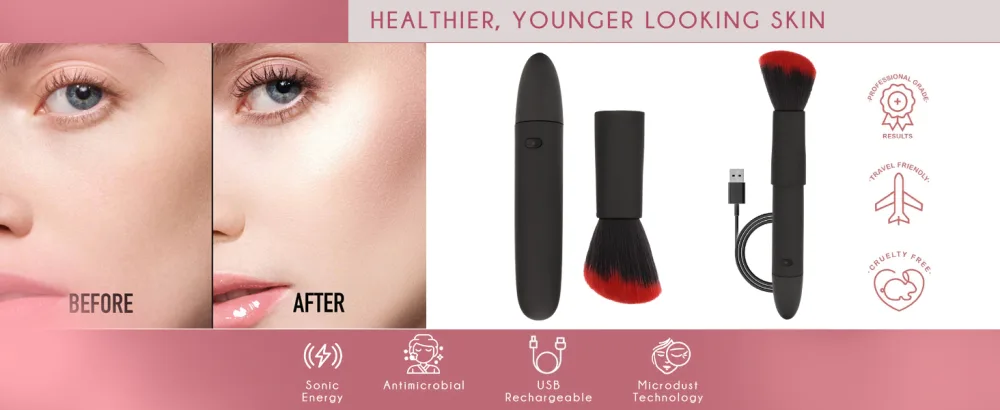 Electric Makeup Brush 10 Gears Rechargeable Multifunctional Waterproof Blush Brush for Contouring Highlight and Airbrush - Blush Brush for Contouring