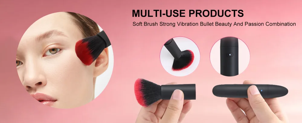 Electric Makeup Brush 10 Gears Rechargeable Multifunctional Waterproof Blush Brush for Contouring Highlight and Airbrush - Electric Makeup Brush