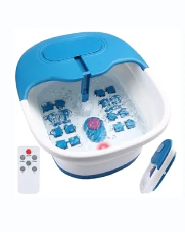 Foot Spa Massager with Bubble Jets Foot Bath with Customizable Heating Temperature 14 Rollers and Removable Pumice Stone for Soothing Tired Overworked Feet(Blue) Classic Blue - product information 5