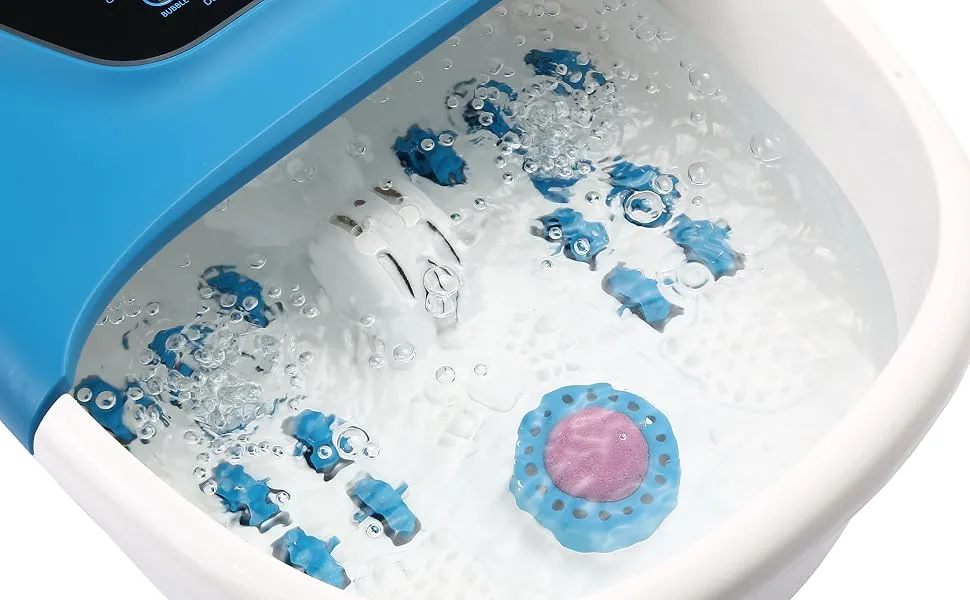 Foot Spa Massager with Bubble Jets Foot Bath with Customizable Heating Temperature 14 Rollers and Removable Pumice Stone for Soothing Tired Overworked Feet(Blue) Classic Blue - product information 8