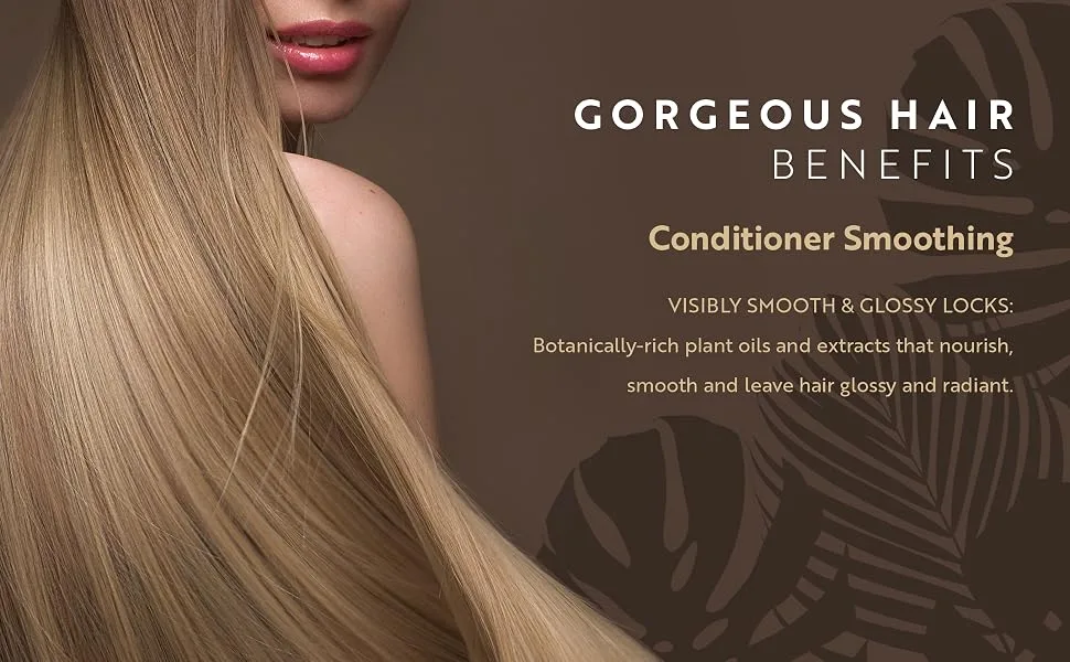 Salon Grade Daily Plant Based Conditioner Natural Ingredient Solutions Sulfate Free & Vegan (Smoothing) - Leafality Conditioner Smoothing gorgeous hair benefits: visibly smooth & glossy locks