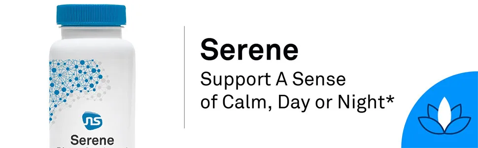 NeuroScience Serene - Mood Support with 100mg 5-HTP, Vitamin B6, Folate + Calcium - Non-Drowsy + Non-Groggy Serotonin Support Supplement (60 Capsules) - Serene