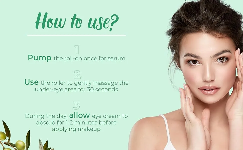 Pilgrim Squalane (Plant) Roll On Under Eye Cream For Dark Circles For Unisex With Phyto-Retinol & Caffeine 15ml - roll on under eye cream