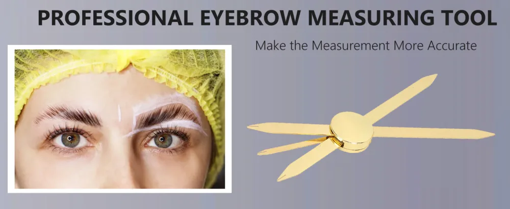Eyebrow Ruler Adjustable Accurate Positioning Stainless Steel Material Gold Design Brow Measuring Tool - eyebrow ruler